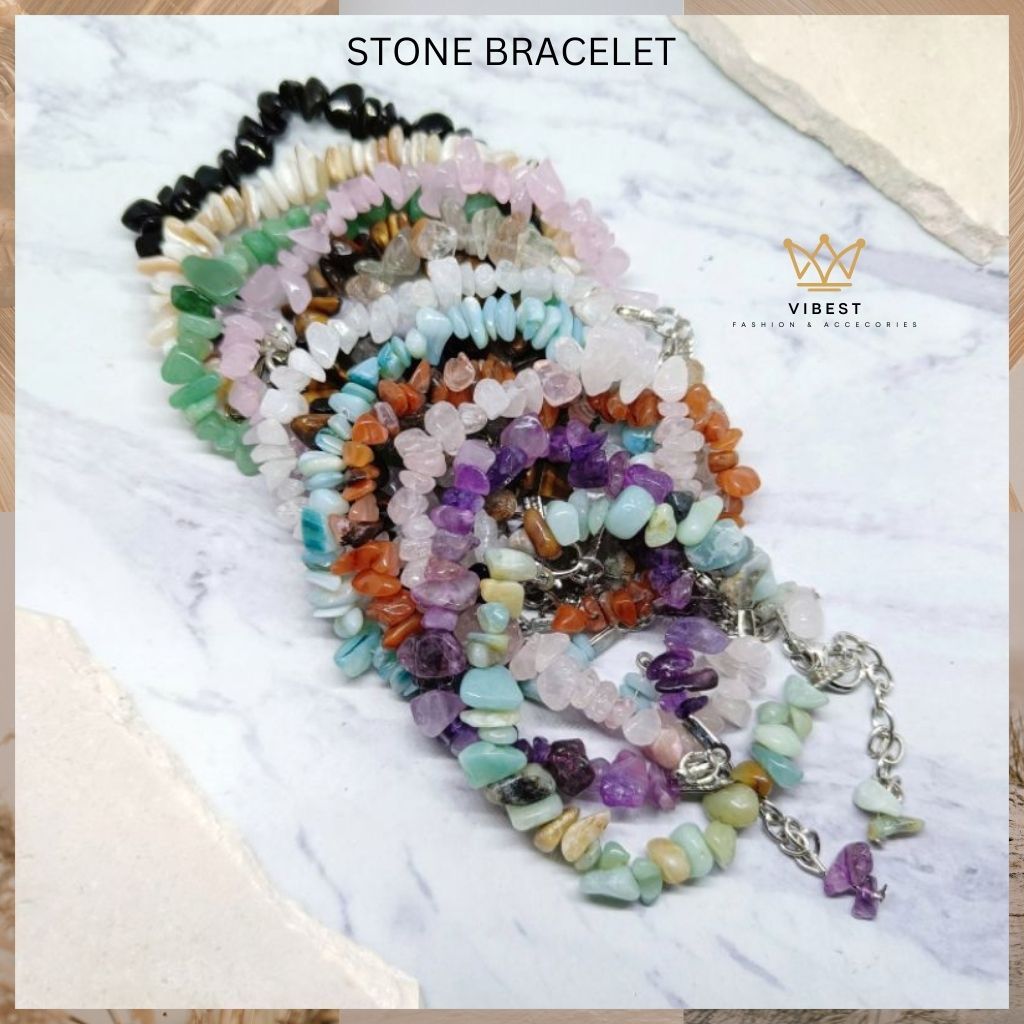 Stone Bracelet/Gelang Batu Alam Asli/ Gelang Batu Wanita/ Gelang Batu Akik/ Gelang Etnik Wanita/ Gel