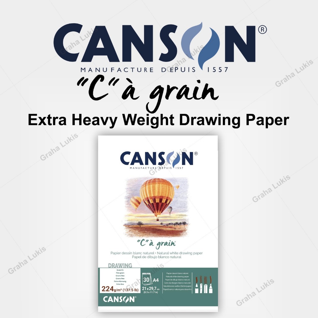 

Canson C a Grain A4 - 224 gsm Extra Heavy Weight Drawing Paper