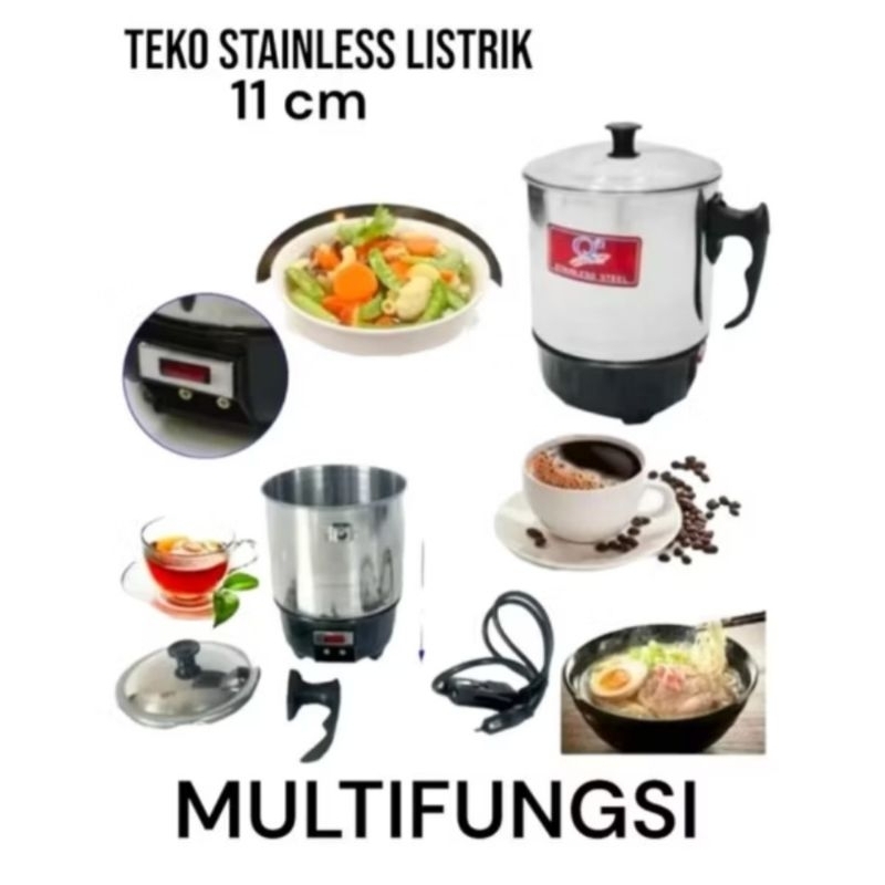 Panci Elektrik Serbaguna/Teko Stainless Steel/Panci Listrik Mini