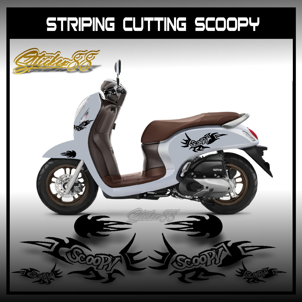 CUTTING STICKER HONDA SCOOPY / Stiker striping variasi honda scoopy fi tahun 2017-2019