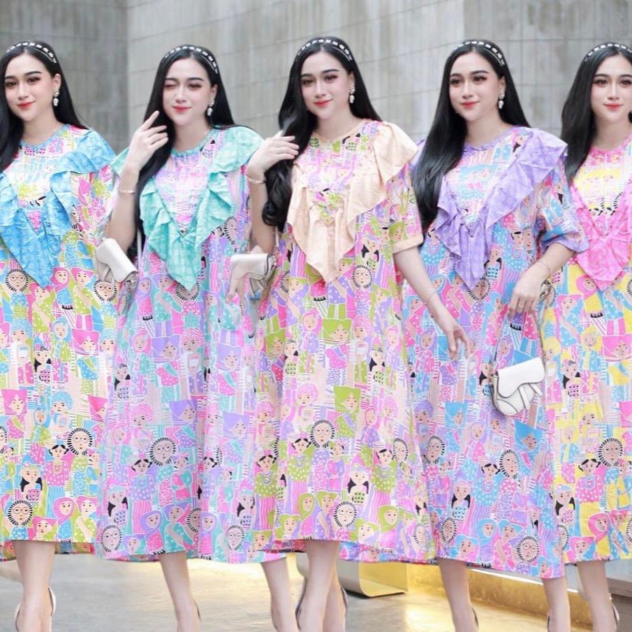 Jessa Batik | Daster Motif Bu Tejo Rayon Premium Tebal Adem Dan Halus Baju Tidur Kekinian Busui Frie