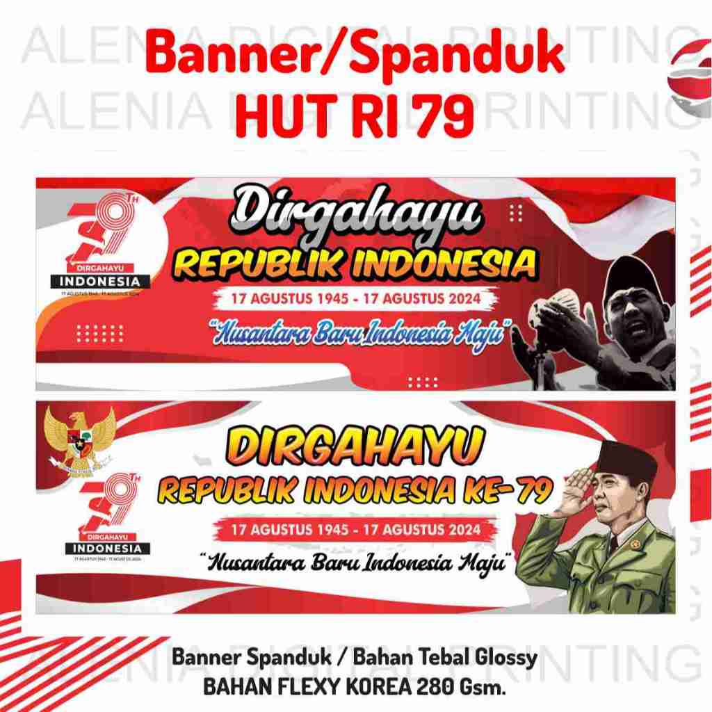 Spanduk Banner 17 Agustus / Dirgahayu Kemerdekaan / HUT RI 1945