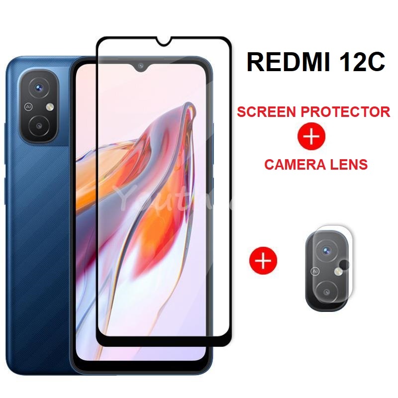 Tempered Glass Xiaomi Redmi 12C PAKET 2in1 Tempered Glass CAMERA LENS Tempered Glass Xiaomi Redmi 12