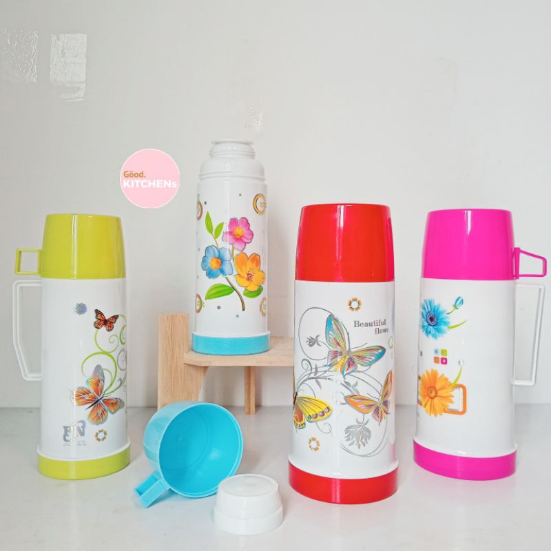 G017 TERMOS TREMOS THERMOS FLOWER FLASK TAHAN AIR PANAS TABUNG KACA
