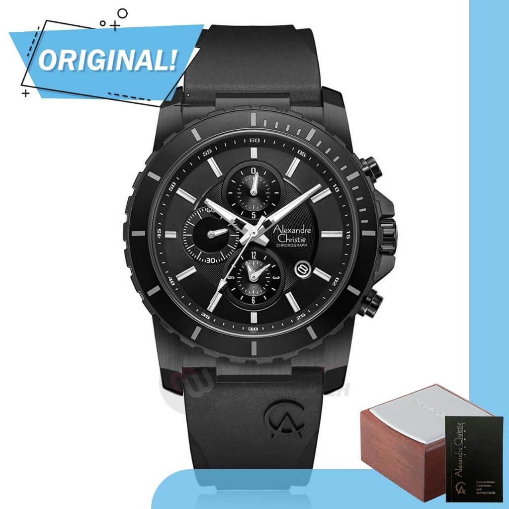Jam Tangan Pria Analog Alexandre Christie 6141MC AC6141 AC 6141 MC 6141 MCRIPBA Original Garansi Res