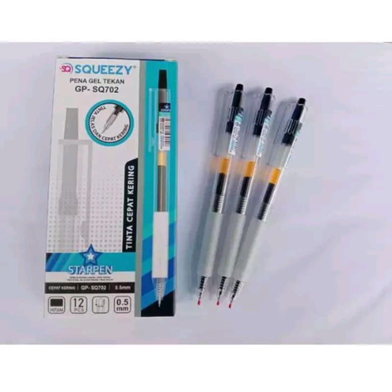 

(1 Kotak/12 Pcs) Pulpen Gel Tekan GP-SQ702