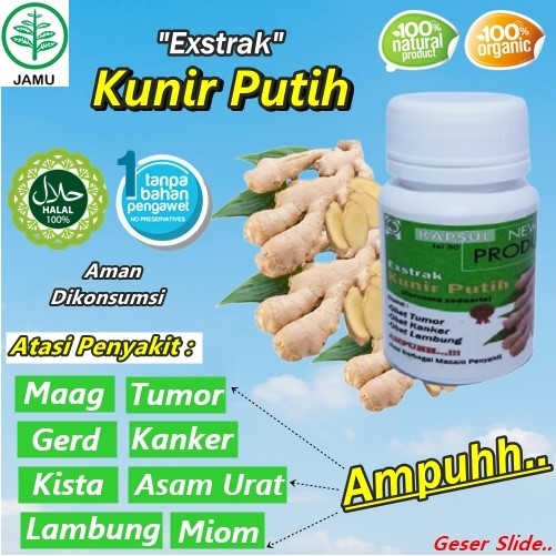 EKSTRAK KUNYIT PUTIH/KUNIR PUTIH AMPUH OBAT ASAM LAMBUNG MAAG GERD KAPSUL KUNYIT PUTIH ALAM KUNIR PU