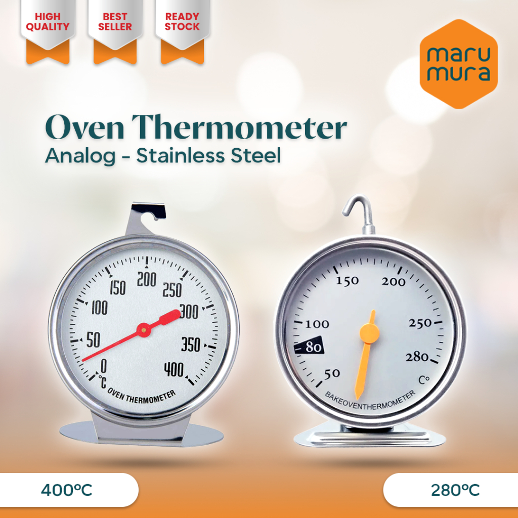 [Jt] Marumura Thermometer Oven Kue Bakery Tangkring Analog Stainless Steel Termometer Suhu