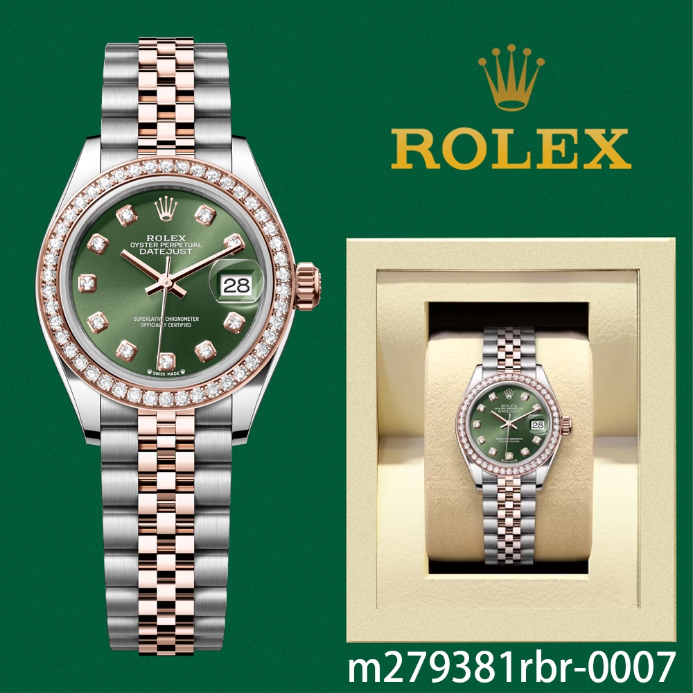 Original Rolex Jam Tangan Wanita jenis jurnal wanita Automatic 18K Gold Bahan Teflon m279381rbr-0007