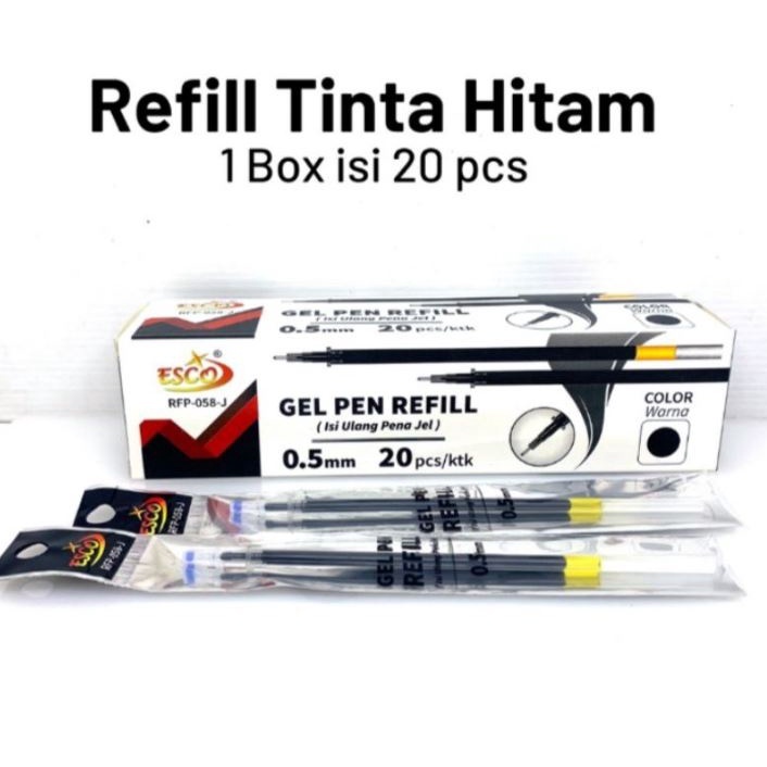 

REFILL TINTA PULPEN CAIR HITAM / REFIL ISI ULANG PEN GEL / GEL PEN REFILL GPR (20 PCS)