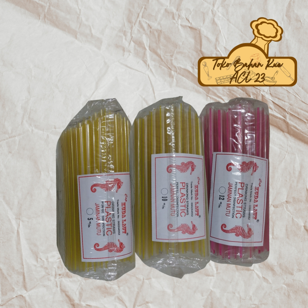 Pipet Minuman/Sedotan Warna/Sedotan Boba/ Pipet Boba/Sedotan Minuman 5mm, 10mm, 12mm Cap Kuda Laut
