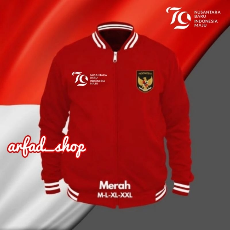 JAKET VARSITY TIMNAS INDONESIA -JAKET HUTRI 79 TAHUN - JAKET 17 AGUSTUS 2024 - JAKET VARSITY TIMNAS 