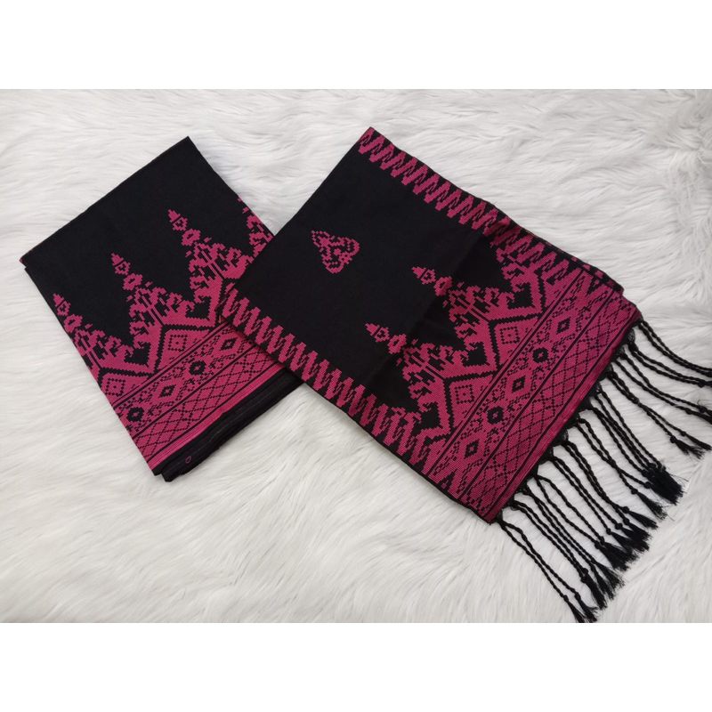 Songket silungkang warna hitam pink
