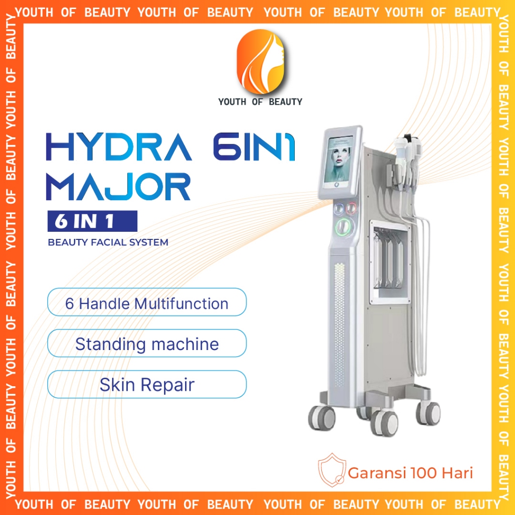 Derma Facial 6IN1 Major Standing Alat Facial 6 Handle Multifungsi RF Ultrasound Dermabrasi Sprayer S