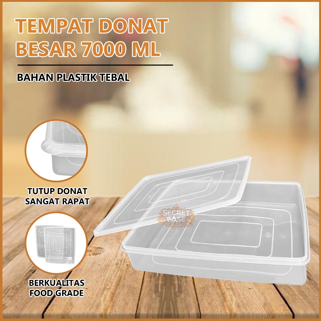 TEMPAT DONAT BESAR - Wadah Makanan Serbaguna 7000ml / Kotak Plastik Rapat