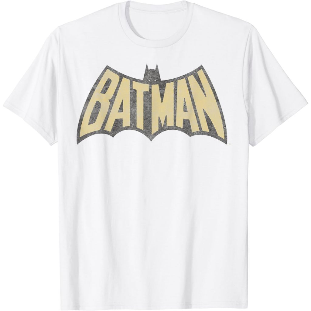 Baju Dewasa Comics Batman Gold Vintage Logo T-Shirt Fashion Pakaian Atasan Kaos Laki Pria Wanita Mod