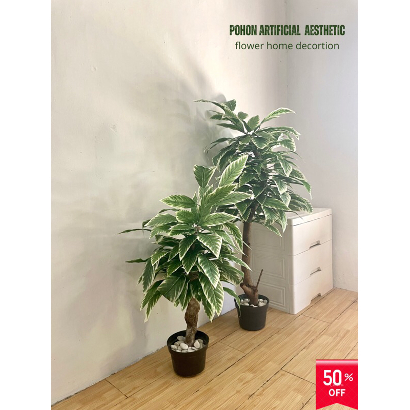 new arrival pohon mangga varigata artificial aesthetic - pohon hias sudut ruangan - bunga hias besar