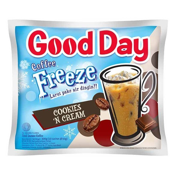 

Good Day Coffee Freeze Cookies N Cream isi 10 Pcs