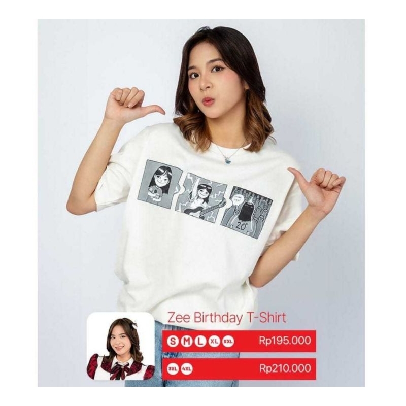 Kaos JKT48 birthday t-shirt Azizi (Zee) premium COMBED 24s