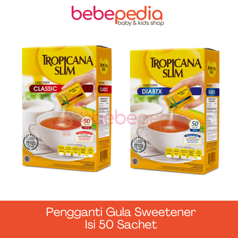 

Tropicana Slim Pemanis Pengganti Gula Sweetener CLASSIC / DIABTX isi 50 Sachet