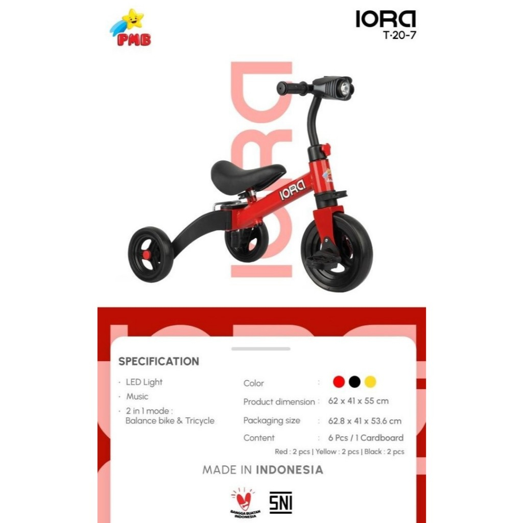 Balance Bike Anak Pmb Iora T20-7