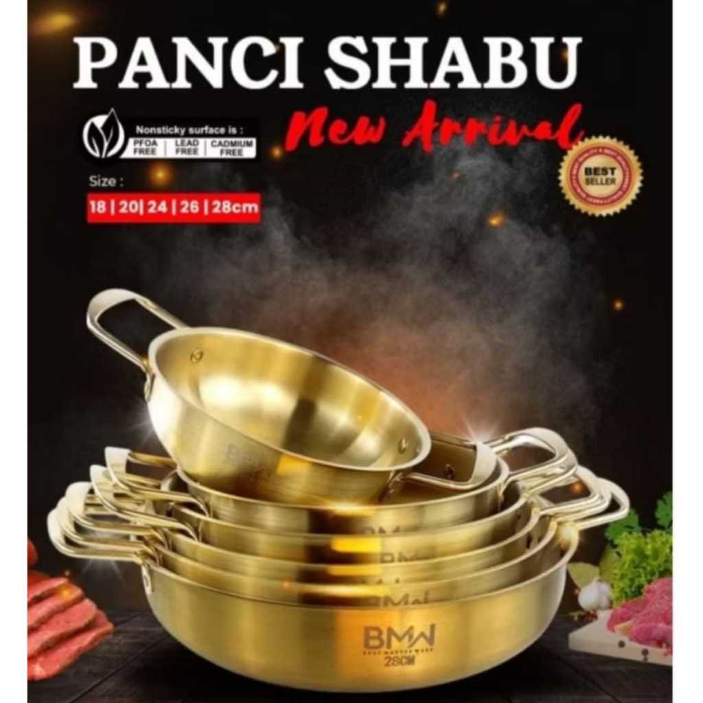 Panci Shabu-Shabu Gold / Panci Korea Premium / Panci Mie Korea Ramen