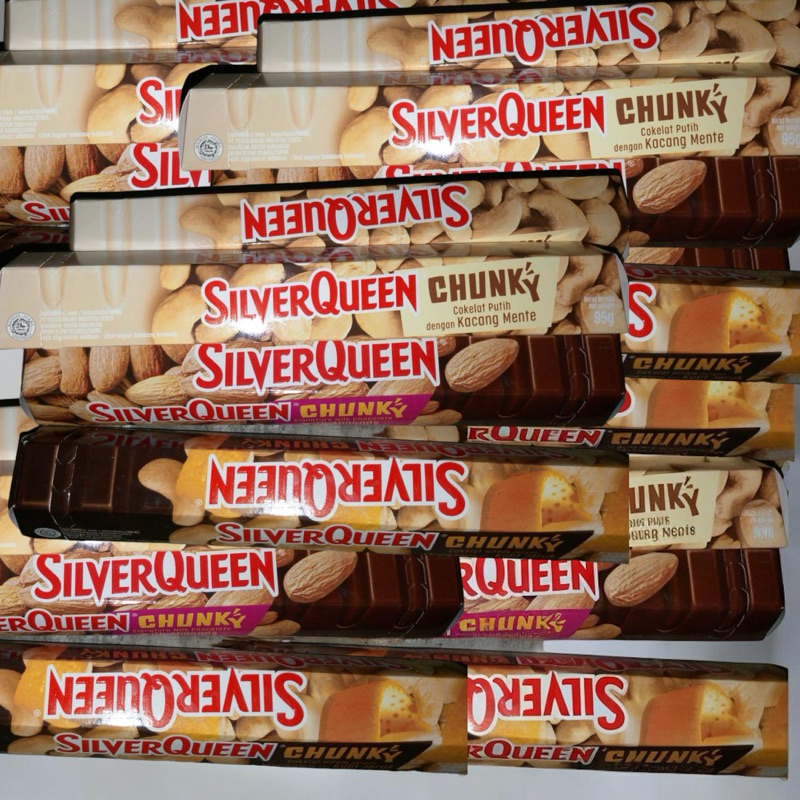 

Coklat SilverQueen ChunkyBar 95gr/58gr Almond/Cashew/Whitechoclate/Oranges Peel/DarkChoclatte,Halal