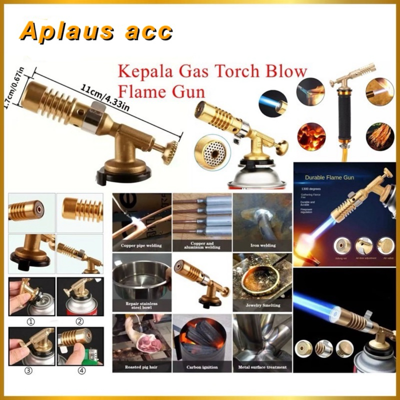 Kepala Gas Torch Blow Flame Gun BBQ Kepala Las Blow Torch Flame Gun Portable