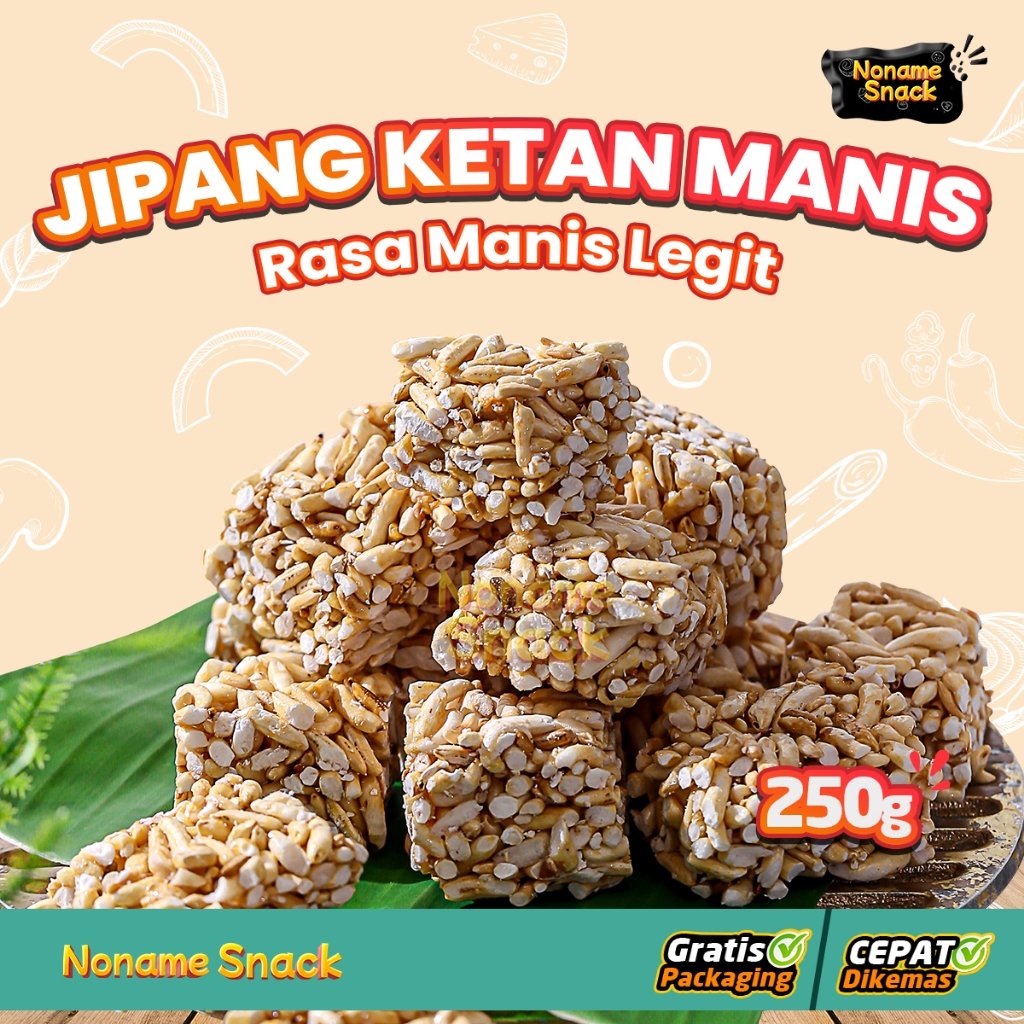 

NoName Snack - Jipang Ketan Manis Cemilan Nostalgia Grosir 250Gr