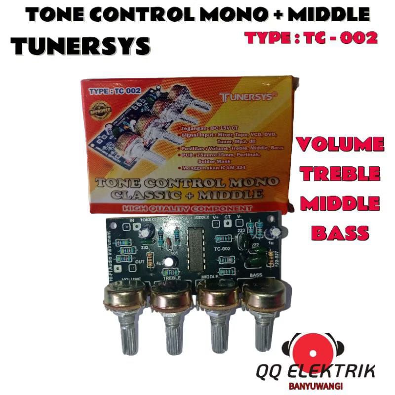 KiT Tone control Mono Classic + Middle Tunersys TC - 002 , Tone mono tunersys high Quality Component