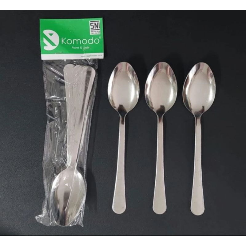 Sendok makan polos tebal komodo glowsy isi 6 pcs/ Sendok makan tebal komodo isi 6 pcs