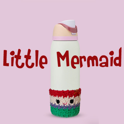 Ariel Little Mermaid Owala Boot Stanley Reusable Cup Holder Crochet by Bloomyou.mgl Cute Cup Sleeve 