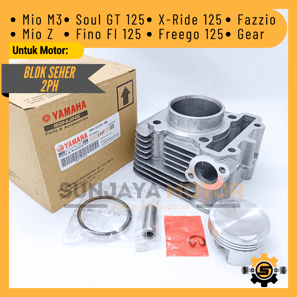 Block Boring Silinder Kualitas Original Yamaha 2PH Blok Seher Mio M3 Soul GT Fino FI XRide 125 Freeg