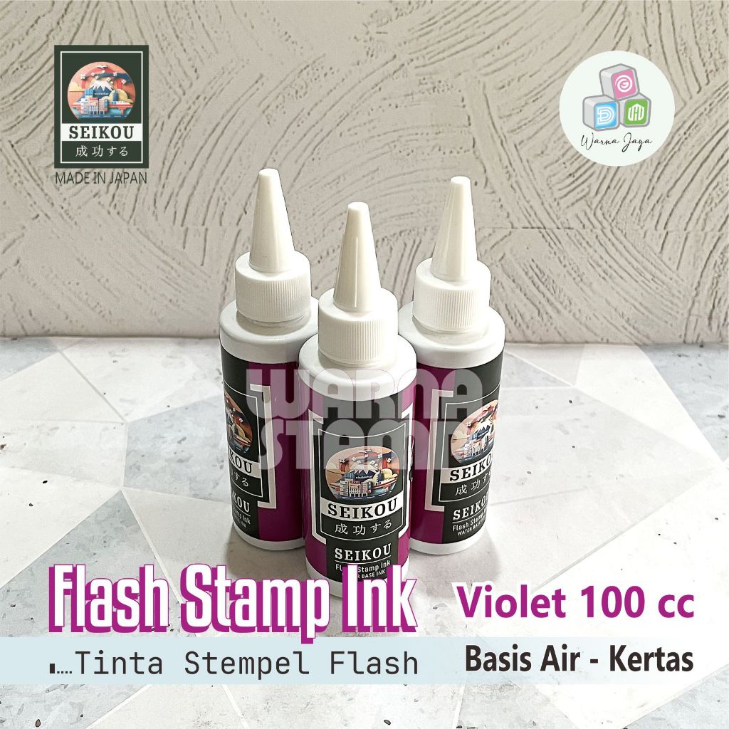 

TINTA STEMPEL FLASH IMPORT MERK SEIKOU 100 CC / TINTA STEMPEL FLASH REFILL WARNA UNGU VIOLET / PEMAKAIAN DI ATAS KERTAS SAJA