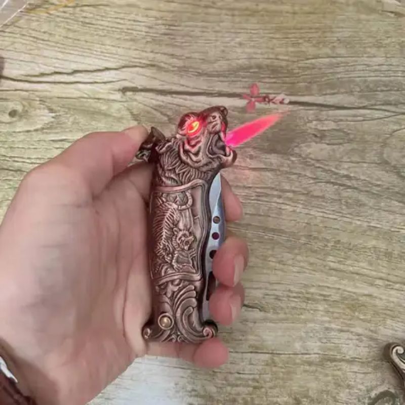Korek Api Bara Gas Korek Api Pisau Lipat Model Tiger/macan Korek CL Tiger