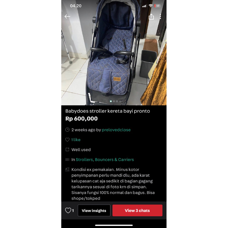 babydoes stroller pronto ex preloved