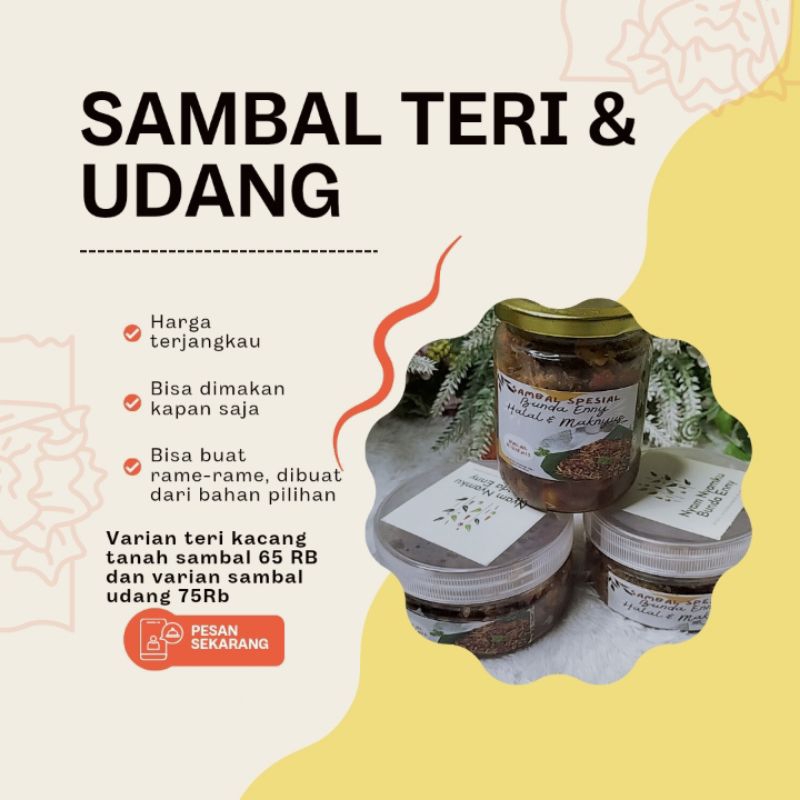 

Sambal teri dan udang pedas murah halal