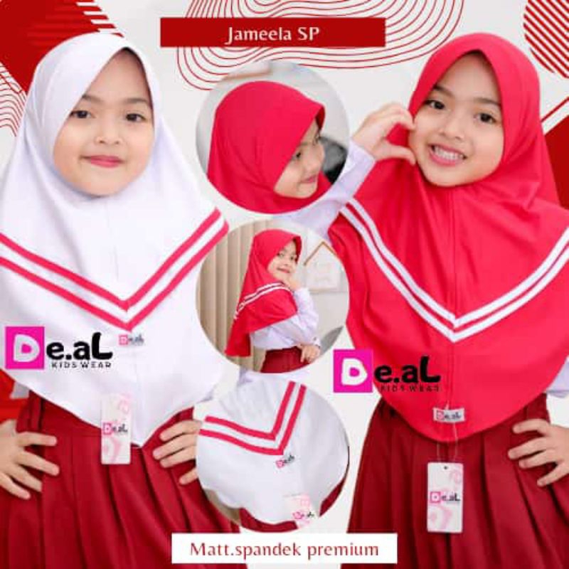 jilbab instan anak bergo sekolah SD premium de.al