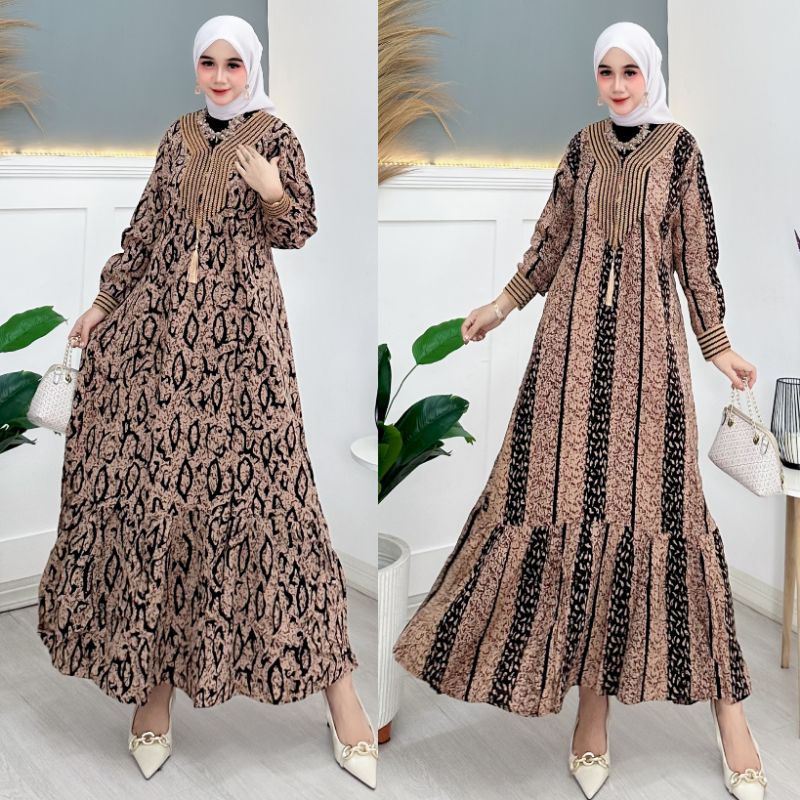 Gamis renda sultan rayon premium, Gamis rayon busui, gamis renda arab