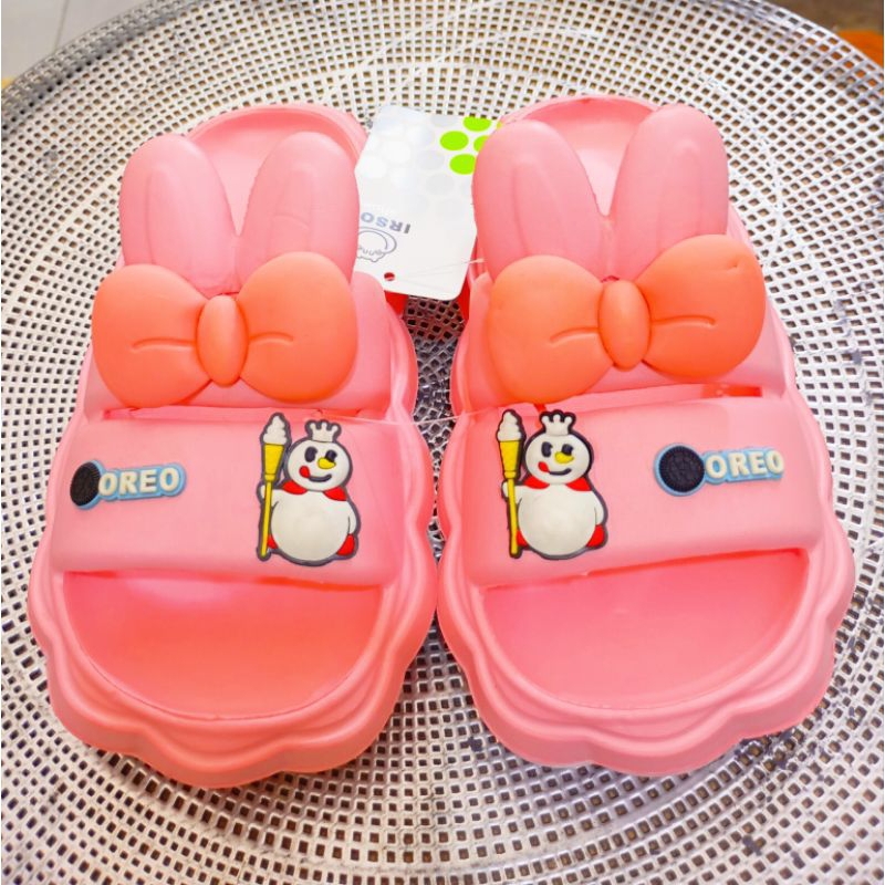 Sendal anak wanita sandal slop anak  cewek motif Oreo & mixue  lucu banget sendal anak kekinian
