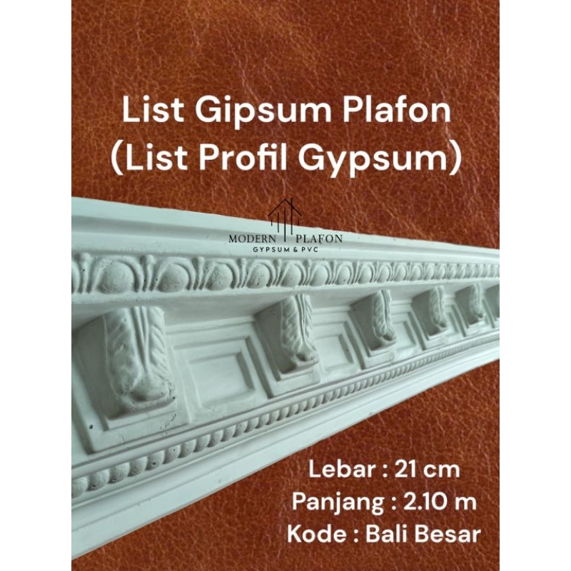 Lis list gypsum gipsum motif Bali besar 21 cm / lis profil gipsum plafon / modern plafon gypsum pvc