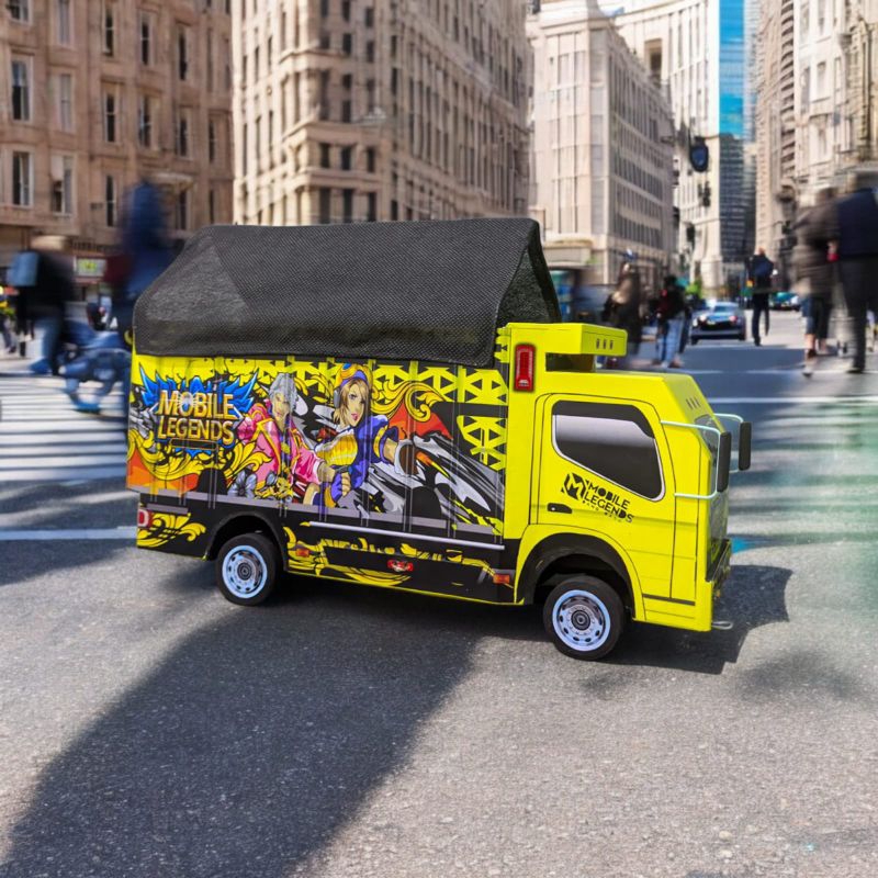 MINIATUR TRUK OLENG MINIATUR TRUK OLENG MURAH GRATIS LAMPU DAN TERPAL - KUNING