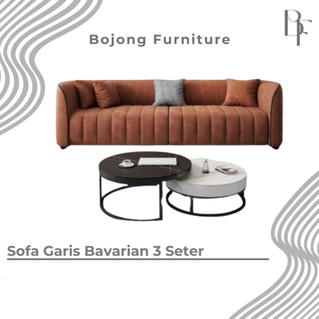 Sofa Minimalis Garis Bavarian 3 Seater