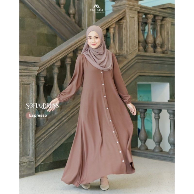 Dilovable.id | GAMIS POLOS KANCING SOFIA DRESS GAMIS SIMPLE BY. NUMAIA