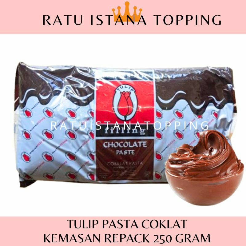 

TULIP PASTA COKLAT 250 GR DARK CHOCOLATE FILLING COKELAT REPACK 250 GR