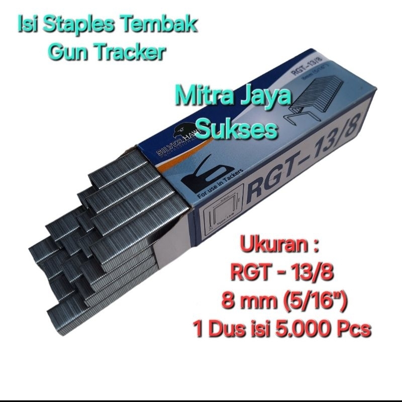 

Isi Stapler Gun Tacker RGT 13/8 = 8 mm (5/16") Stapler Tembak Jok 1 Box isi 5.000 Pcs