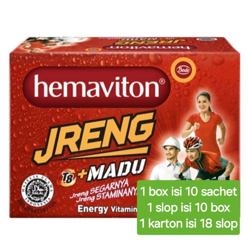 

Hemaviton Jreng + madu Energy Drink 10 Sachet