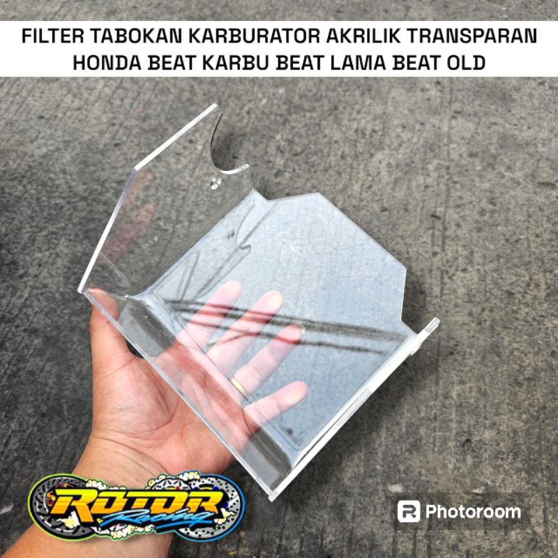 Filter tabokan karbu akrilik bening transparan honda beat karbu beat lama scoopy karbu tebal 3 mili 