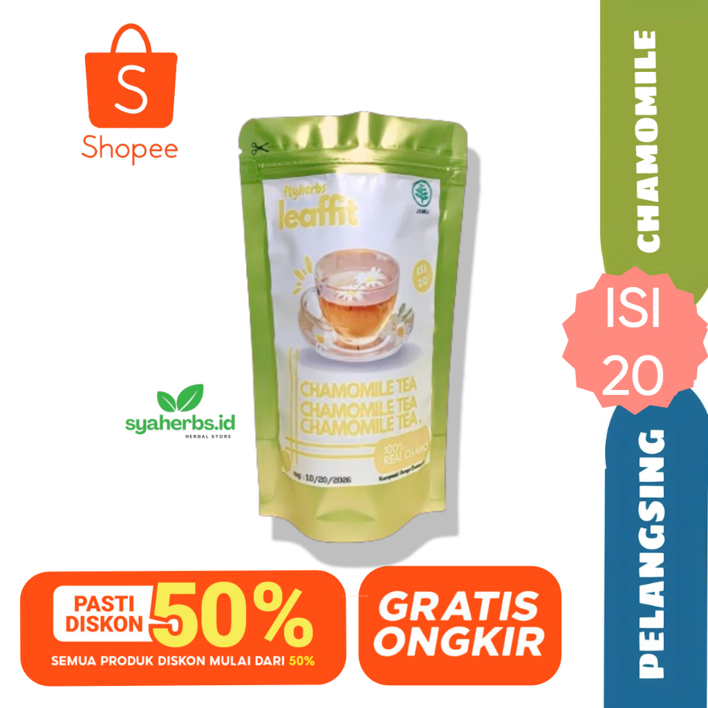 

LEAFIT Chamomile Tea/ Chamomile Flower Tea / Teh Bunga Chamomile Isi 30 Tea Bag