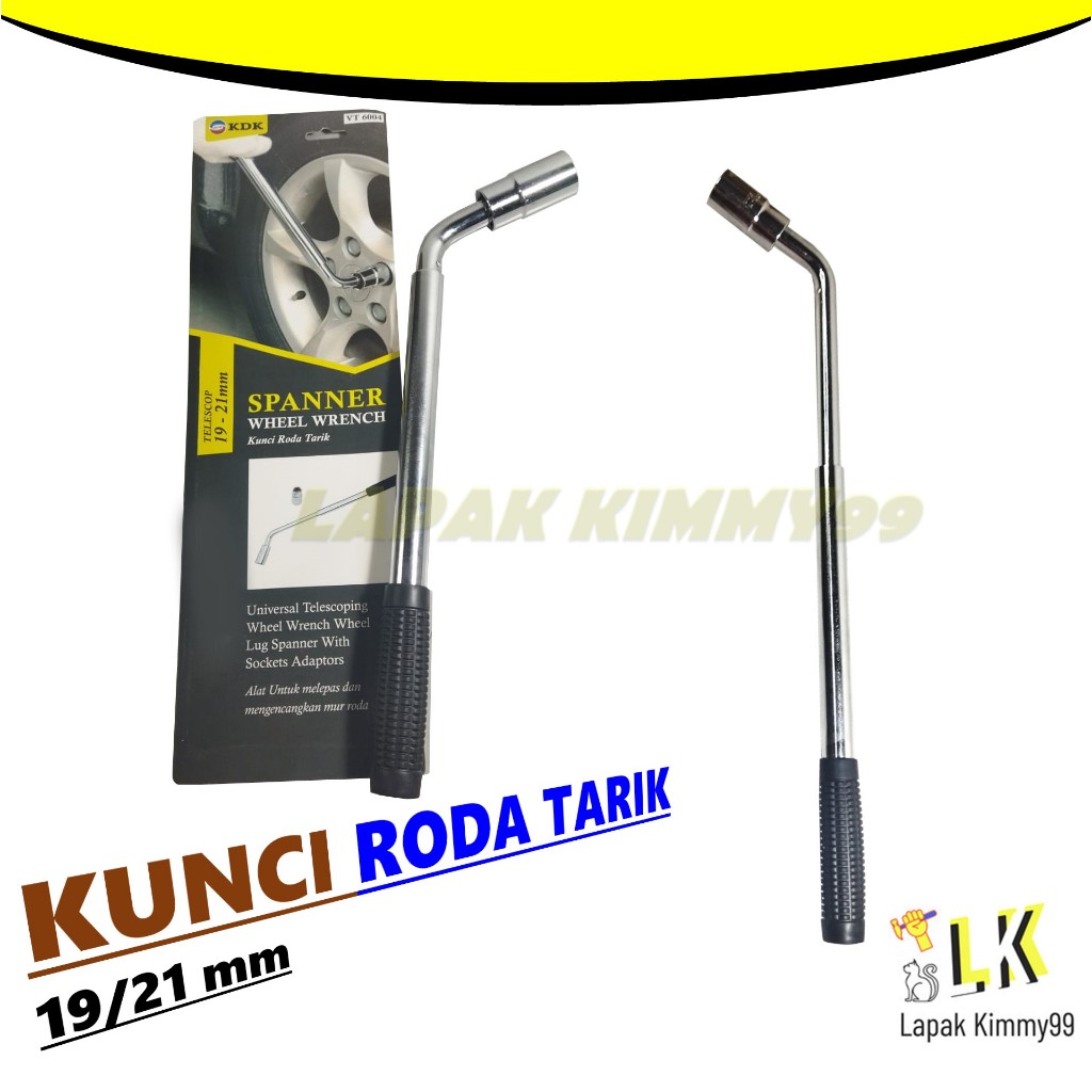 KDK KUNCI RODA TARIK GAGANG KUNCI GANTI BAN BUKA MUR BAUT BAN MOBIL L BENGKOK 2 MATA SOK 19 21 MM PA